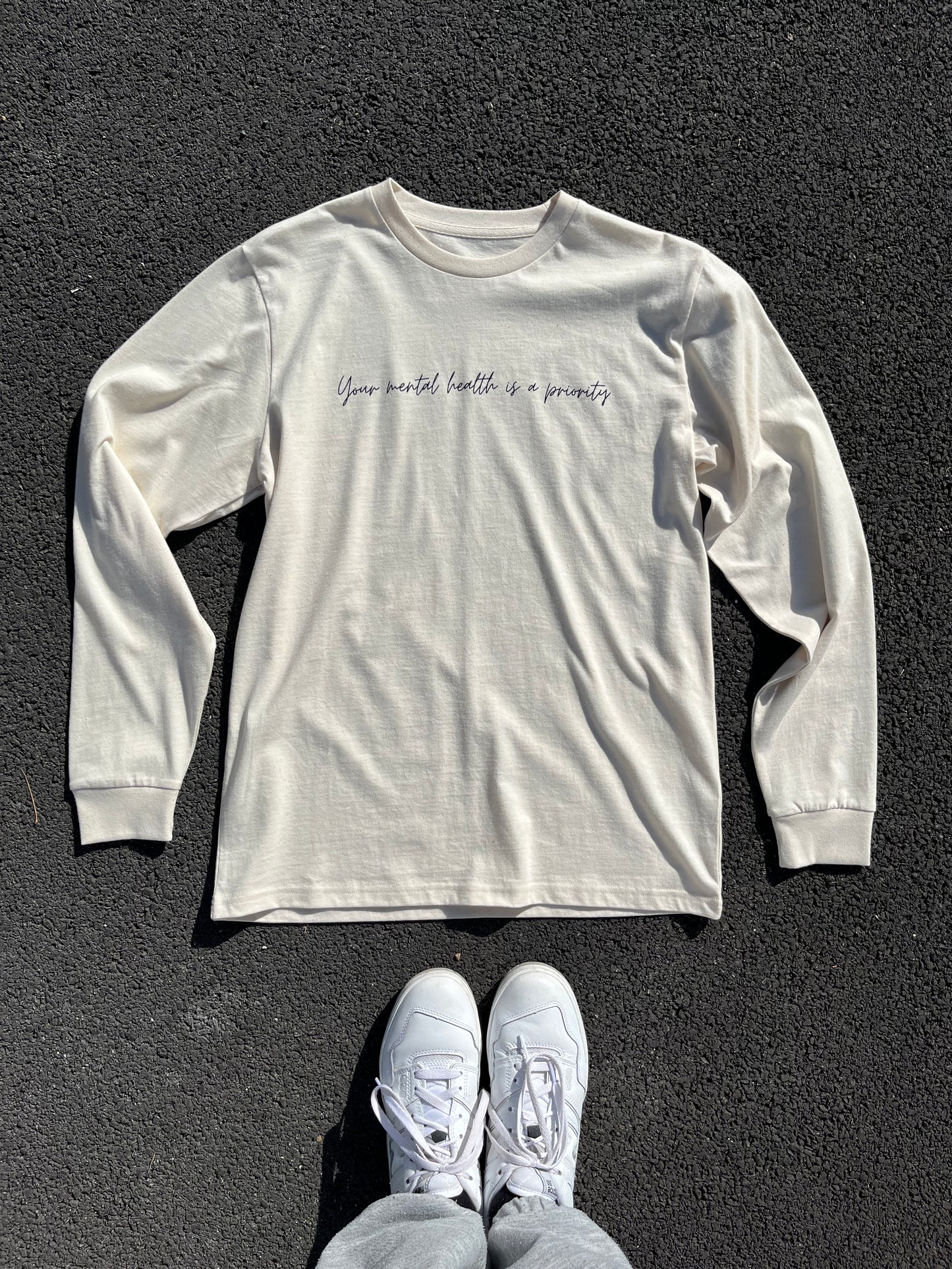 T shirt manches longues Crème