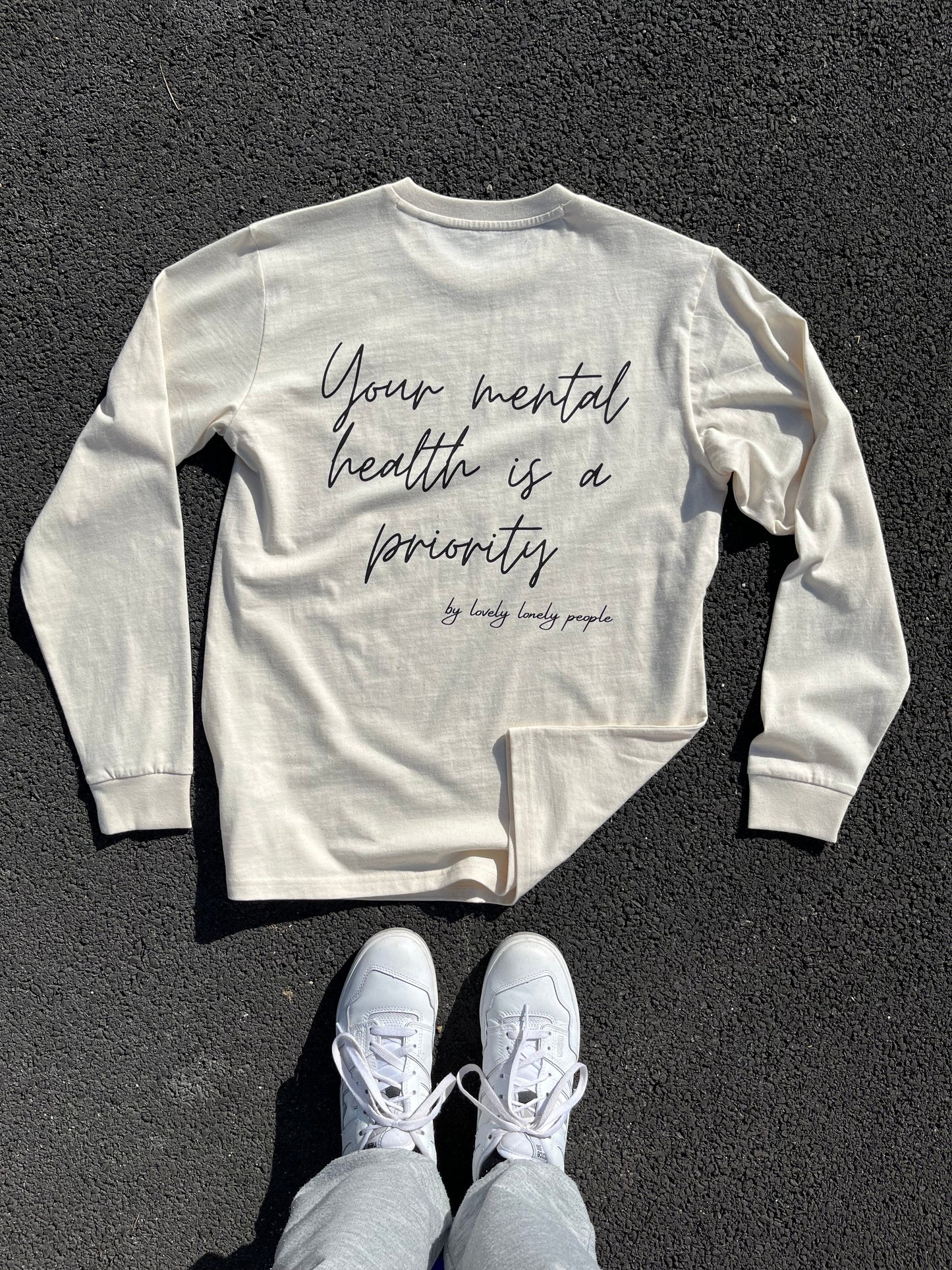 T shirt manches longues Crème