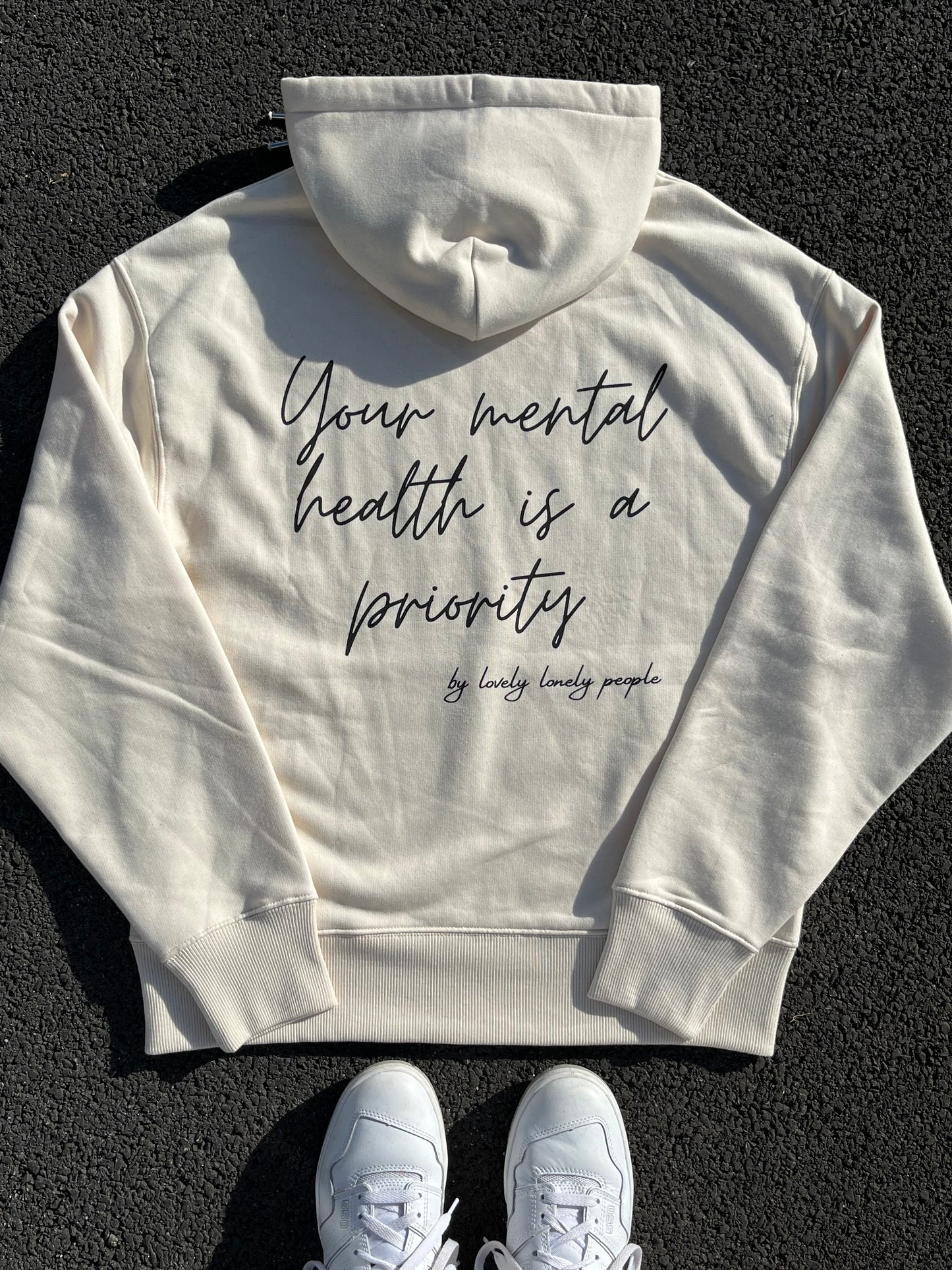 Sweat à capuche Crème